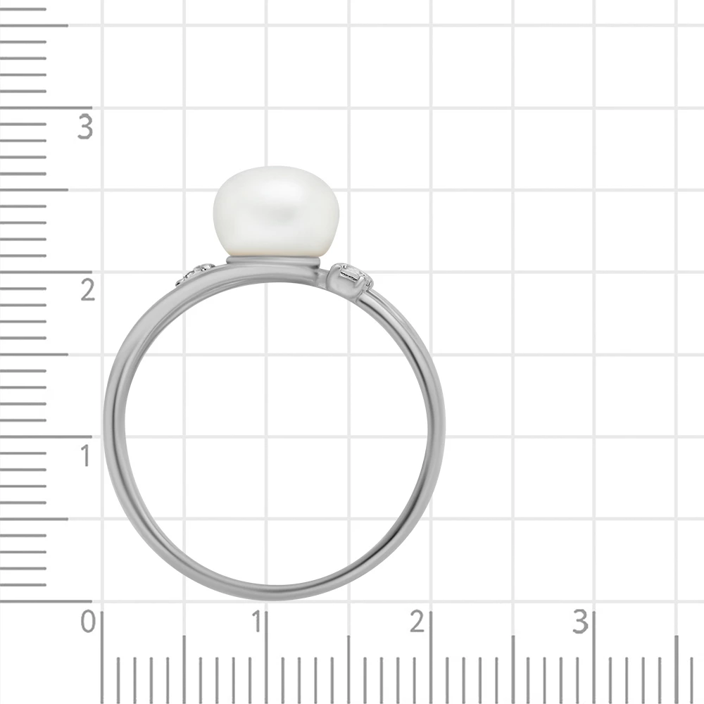 Кольцо с культивированным жемчугом из серебра 925 пробы 4