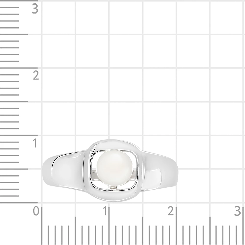 Кольцо с культивированным жемчугом из серебра 925 пробы 2
