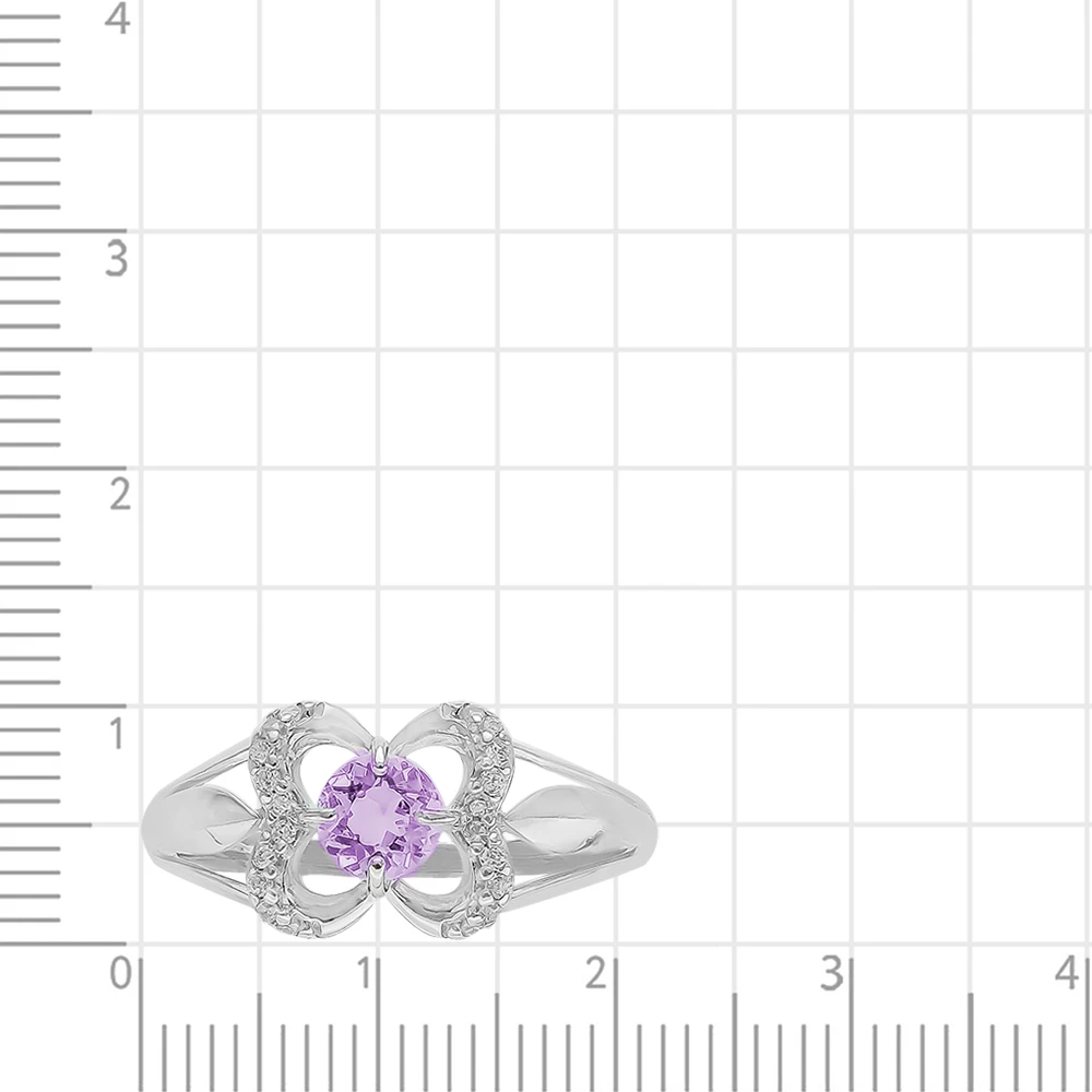 Кольцо с аметистами из серебра 925 пробы 2