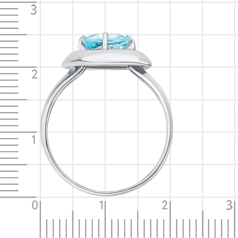 Кольцо с топазом из серебра 925 пробы 3