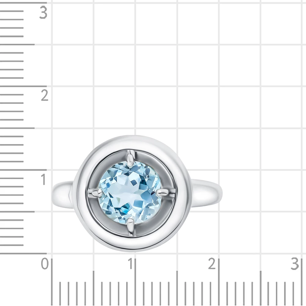 Кольцо с топазом из серебра 925 пробы 2
