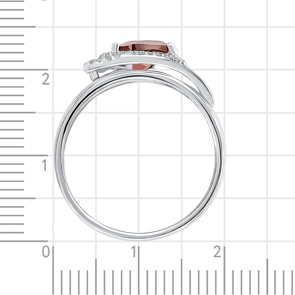 Кольцо с гранатами из серебра 925 пробы 3