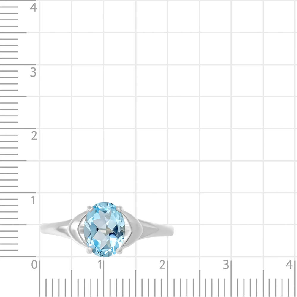 Кольцо с топазом из серебра 925 пробы 2