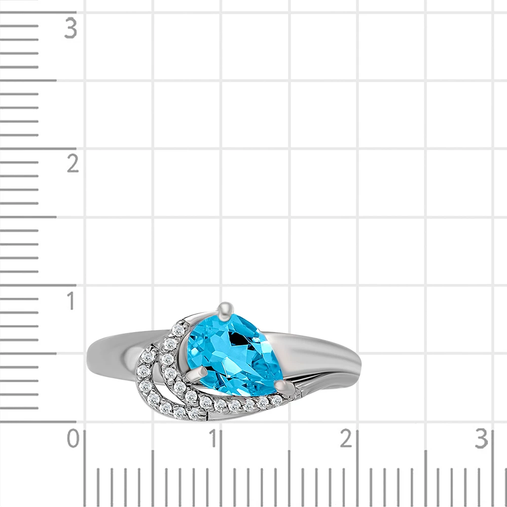 Кольцо с топазами из серебра 925 пробы 2