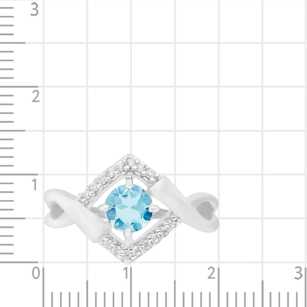 Кольцо с топазами из серебра 925 пробы 2