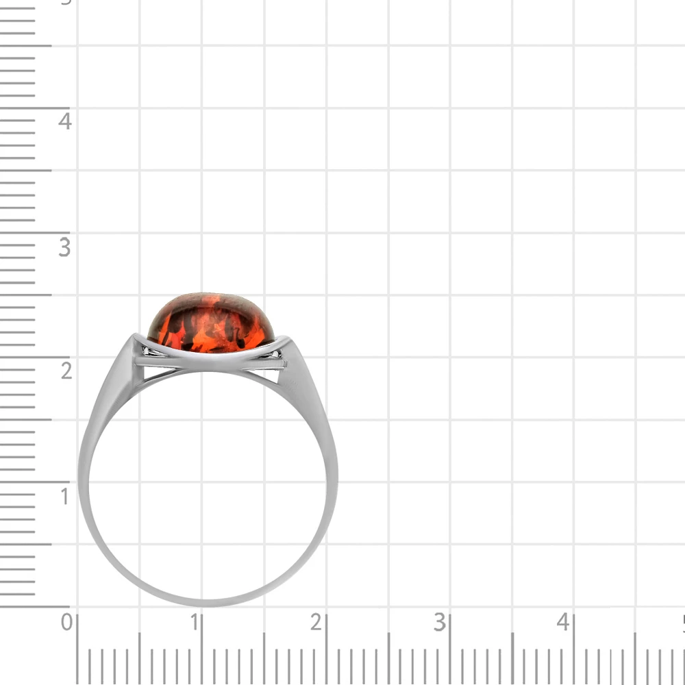Кольцо с янтарем из серебра 925 пробы 3
