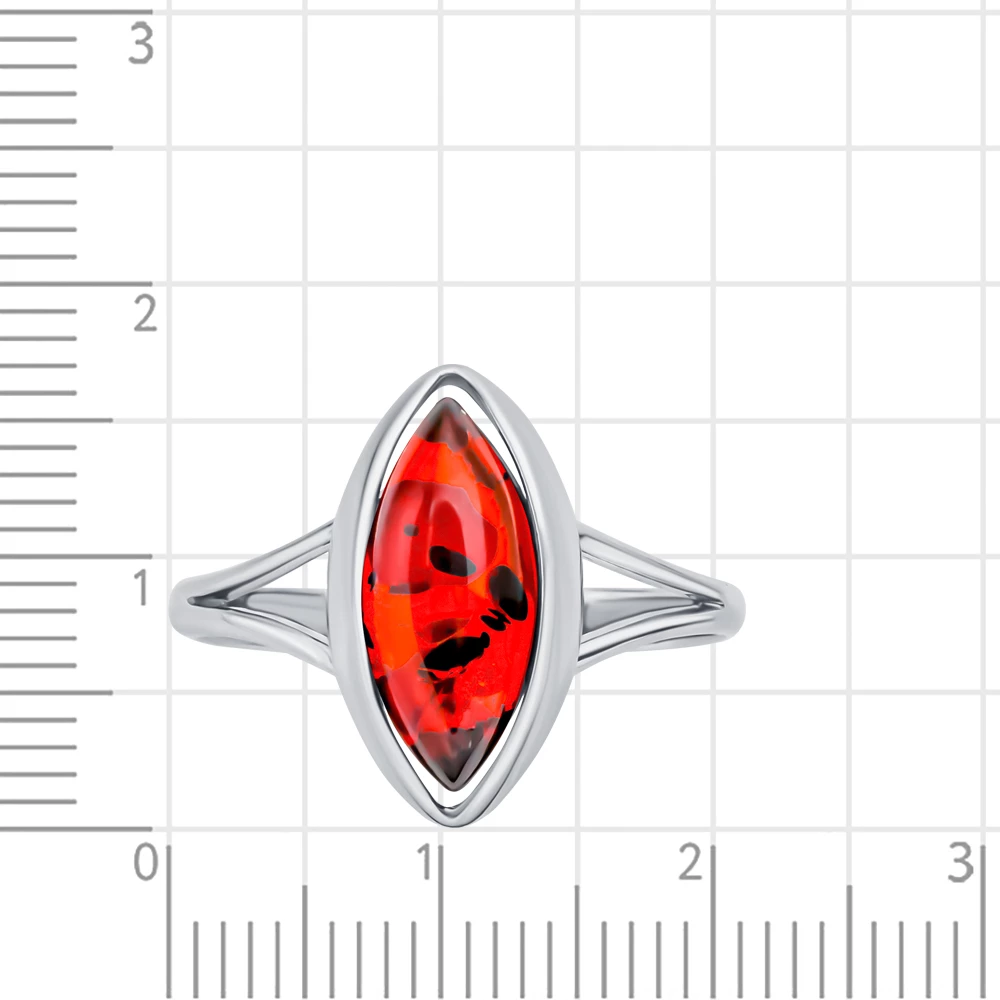 Кольцо с янтарем из серебра 925 пробы 2