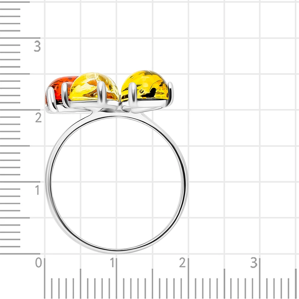Кольцо с янтарем из серебра 925 пробы 3