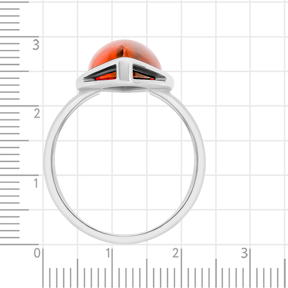 Кольцо с янтарем из серебра 925 пробы 3