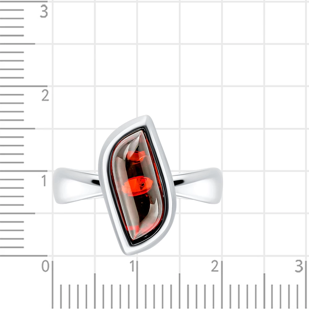 Кольцо с янтарем из серебра 925 пробы 2
