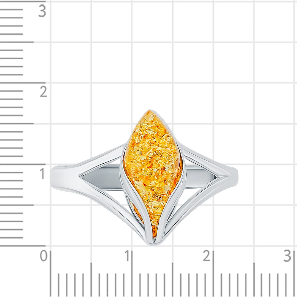 Кольцо с янтарем из серебра 925 пробы 2