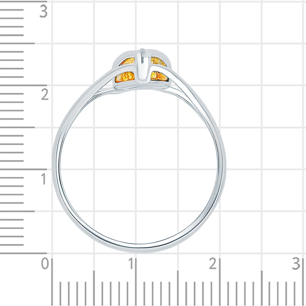 Кольцо с янтарем из серебра 925 пробы 3