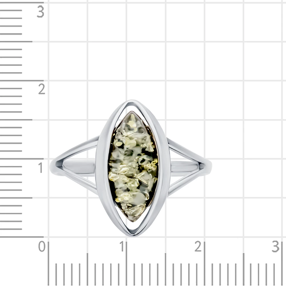 Кольцо с янтарем из серебра 925 пробы 2