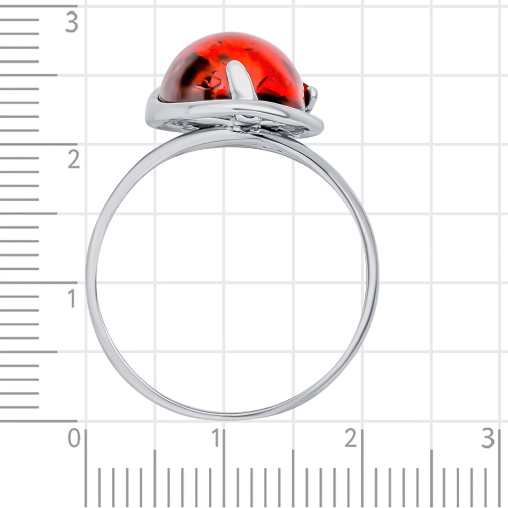 Кольцо с янтарем из серебра 925 пробы 3