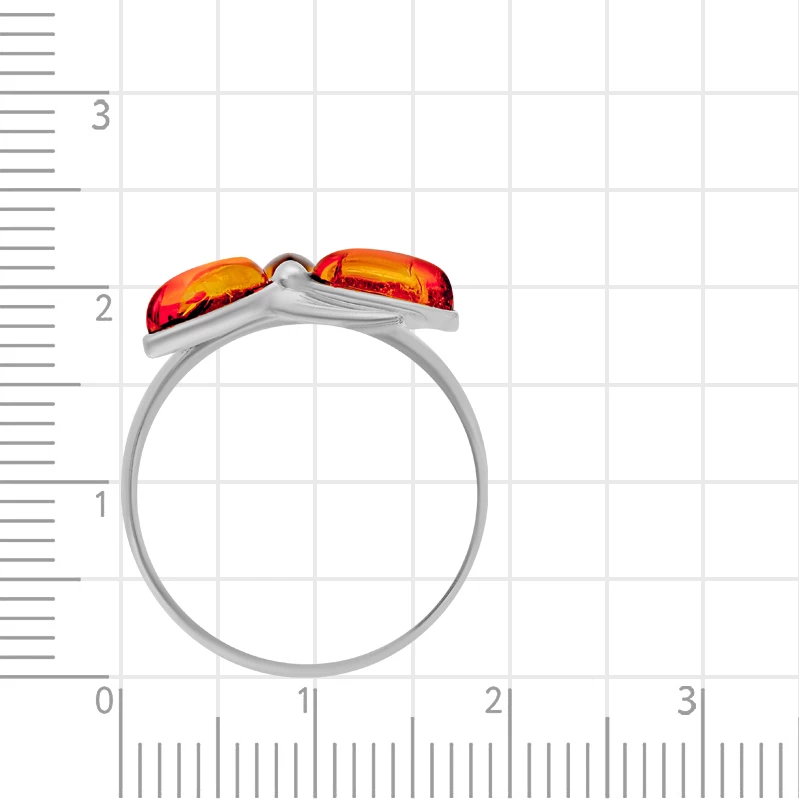 Кольцо с янтарем из серебра 925 пробы 3