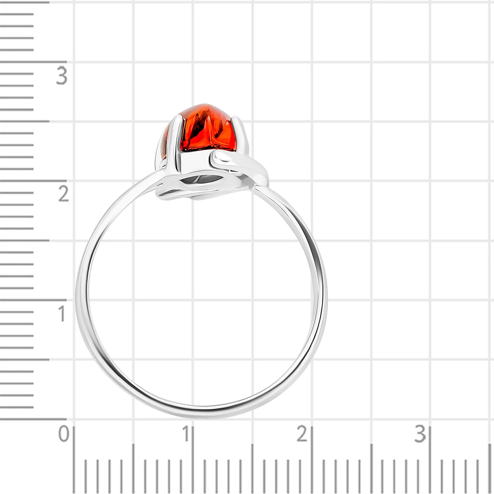 Кольцо с янтарем из серебра 925 пробы 3