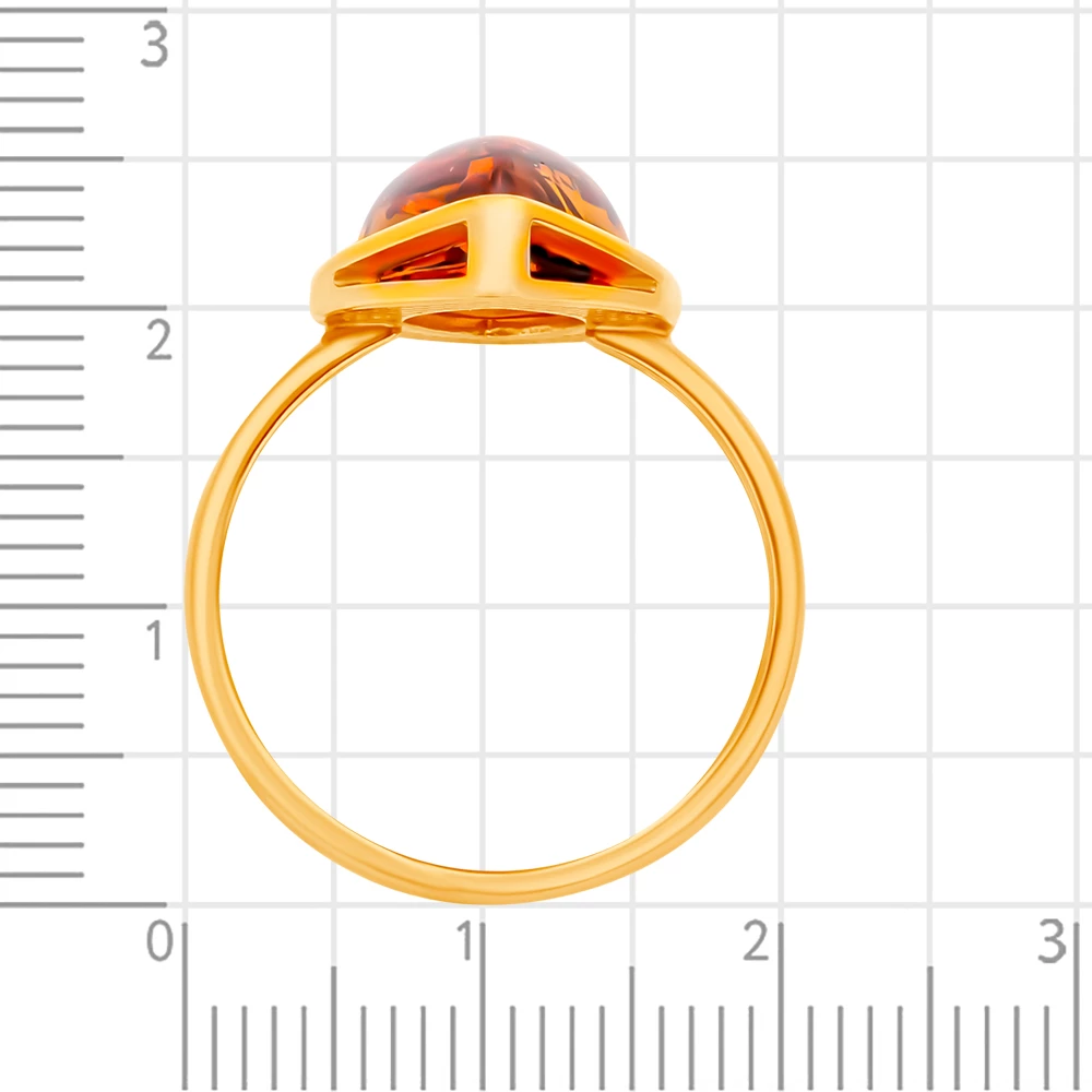 Кольцо с янтарем из серебра 925 пробы 3
