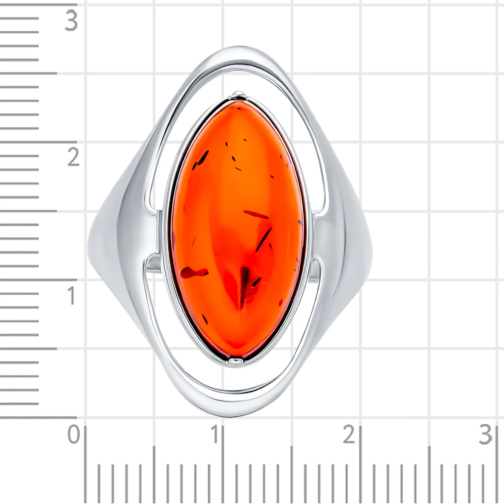 Кольцо с янтарем из серебра 925 пробы 2
