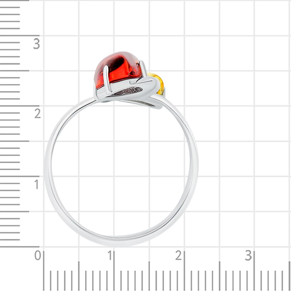 Кольцо с янтарем из серебра 925 пробы 3
