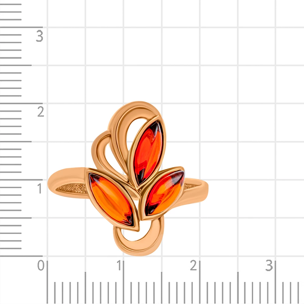Кольцо с янтарем из серебра 925 пробы 2