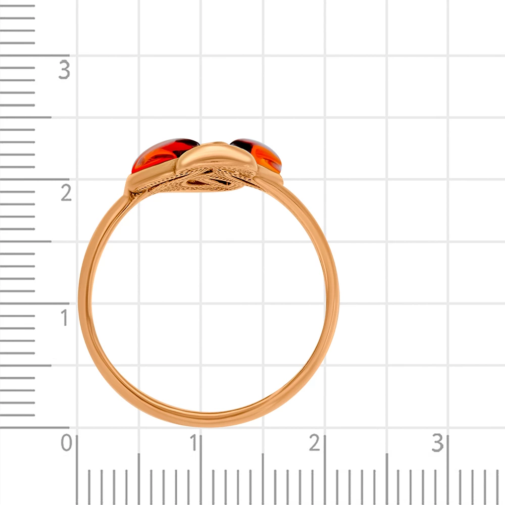 Кольцо с янтарем из серебра 925 пробы 3