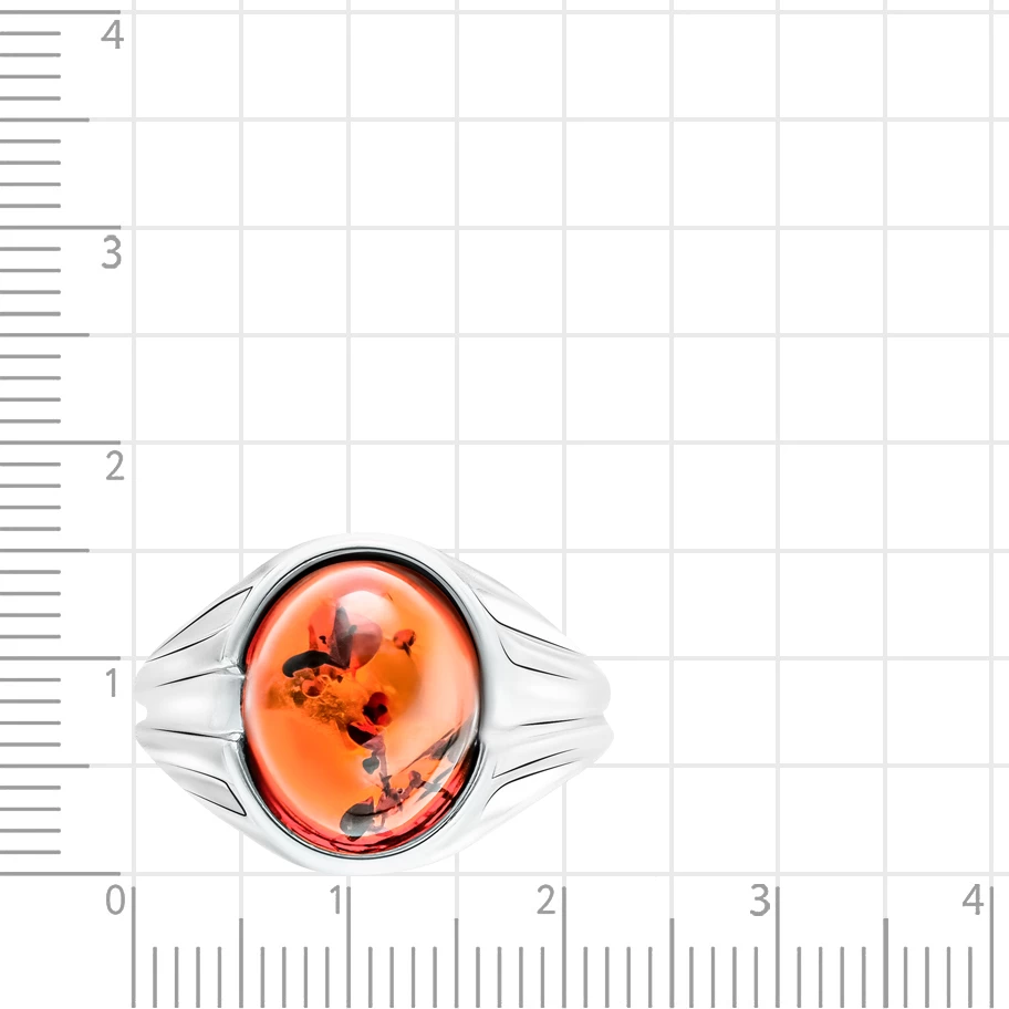 Кольцо с янтарем из серебра 925 пробы 2