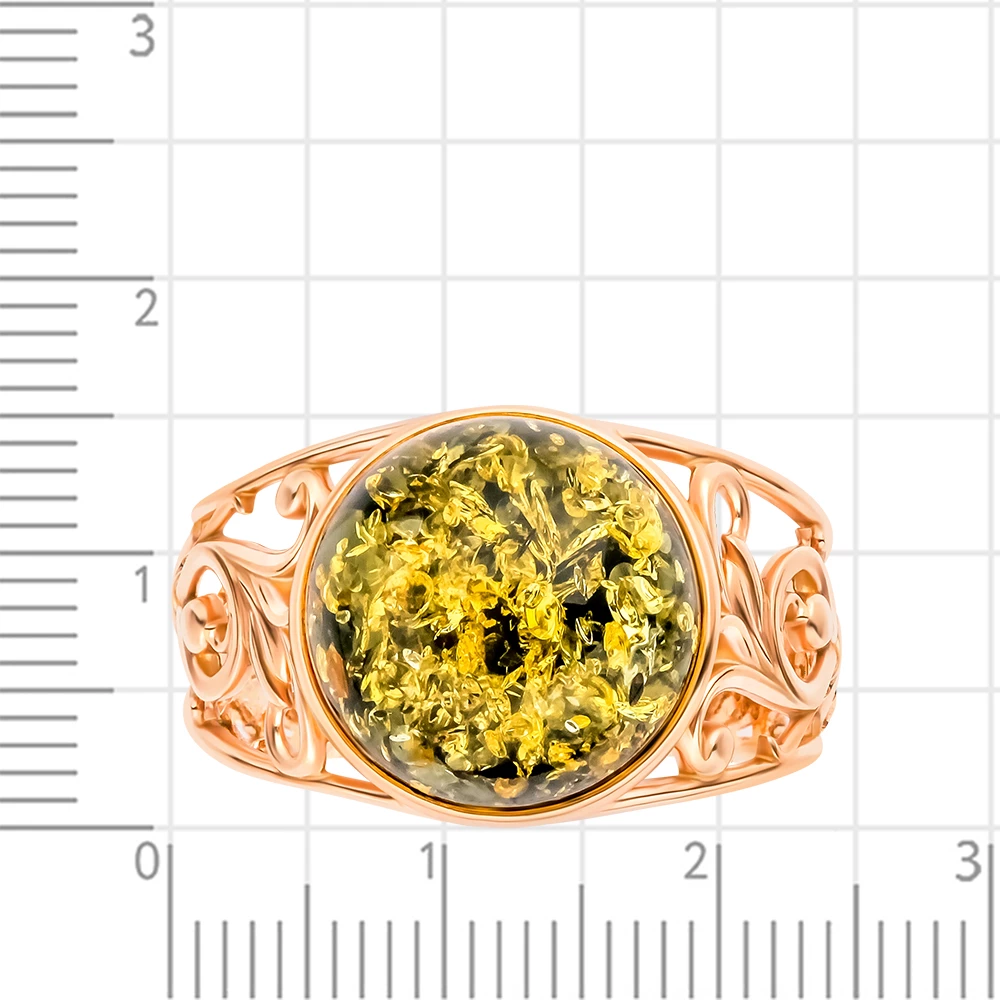 Кольцо с янтарем из серебра 925 пробы 2