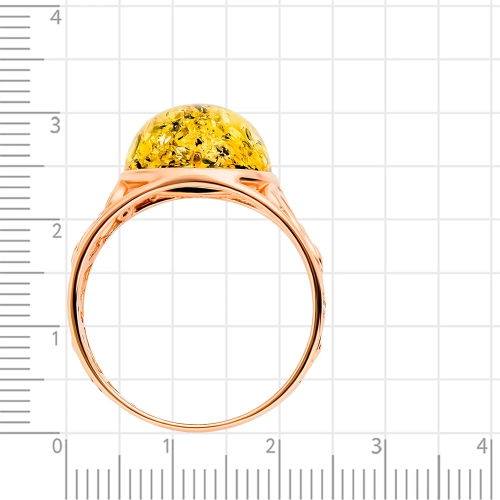 Кольцо с янтарем из серебра 925 пробы 3