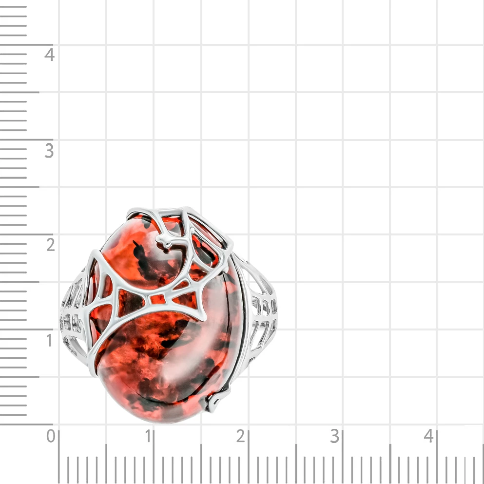 Кольцо с янтарем из серебра 925 пробы 2