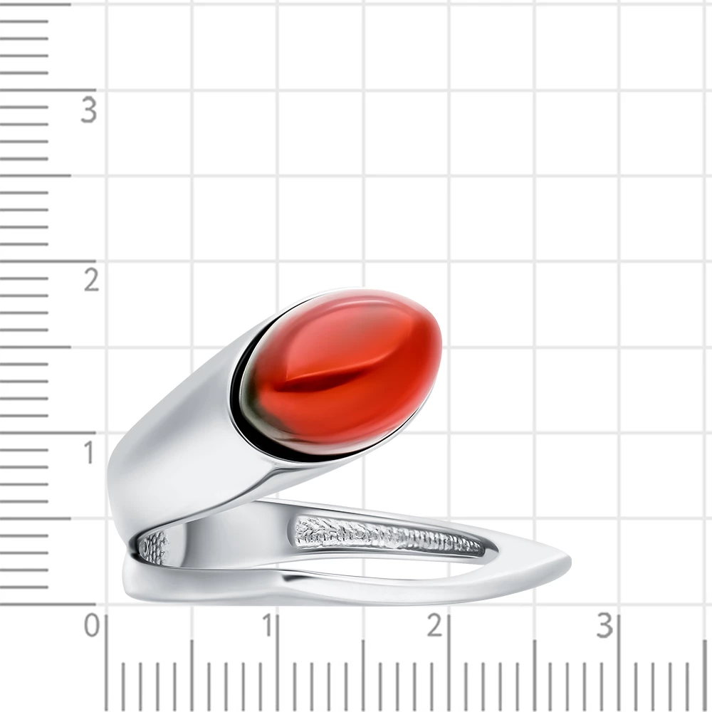 Кольцо с янтарем из серебра 925 пробы 2