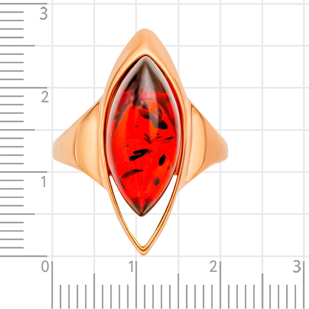 Кольцо с янтарем из серебра 925 пробы 2