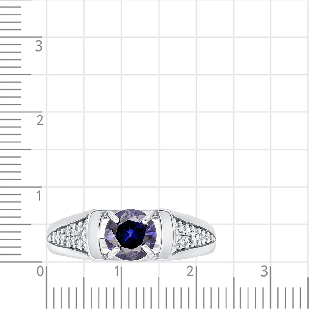 Кольцо с корундами синтетическими из серебра 925 пробы 2