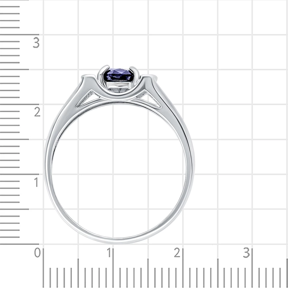 Кольцо с корундами синтетическими из серебра 925 пробы 3