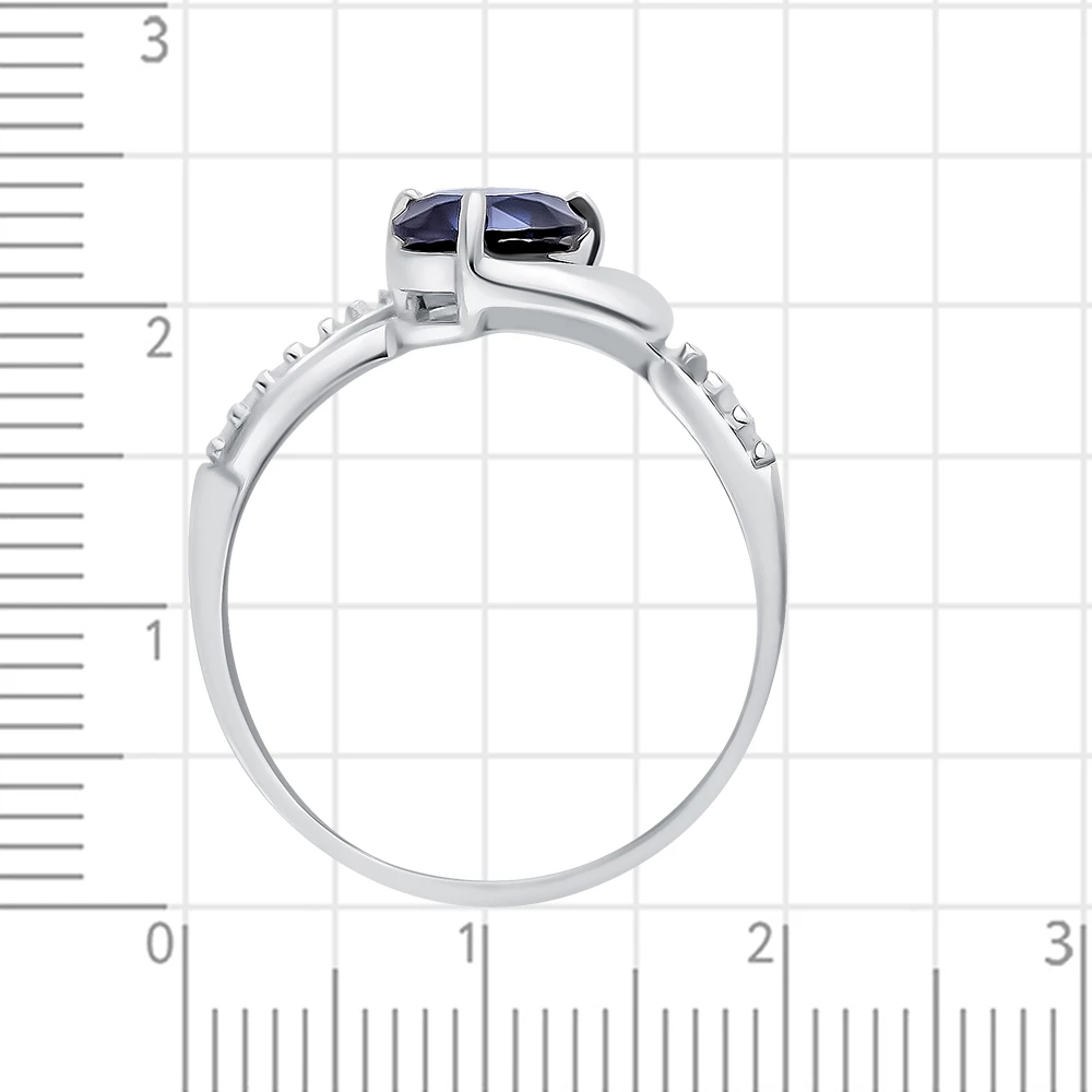 Кольцо с корундами синтетическими из серебра 925 пробы 3