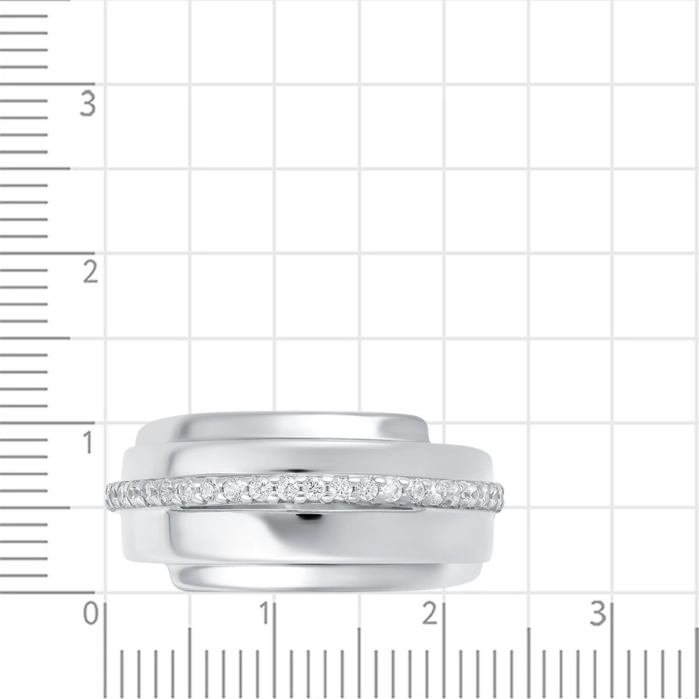 Кольцо с фианитами из серебра 925 пробы 2