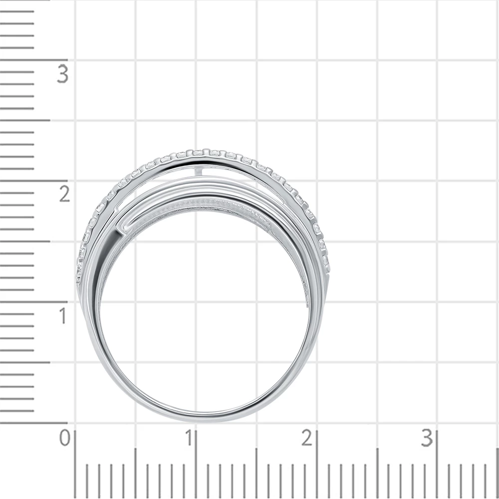 Кольцо с фианитами из серебра 925 пробы 3