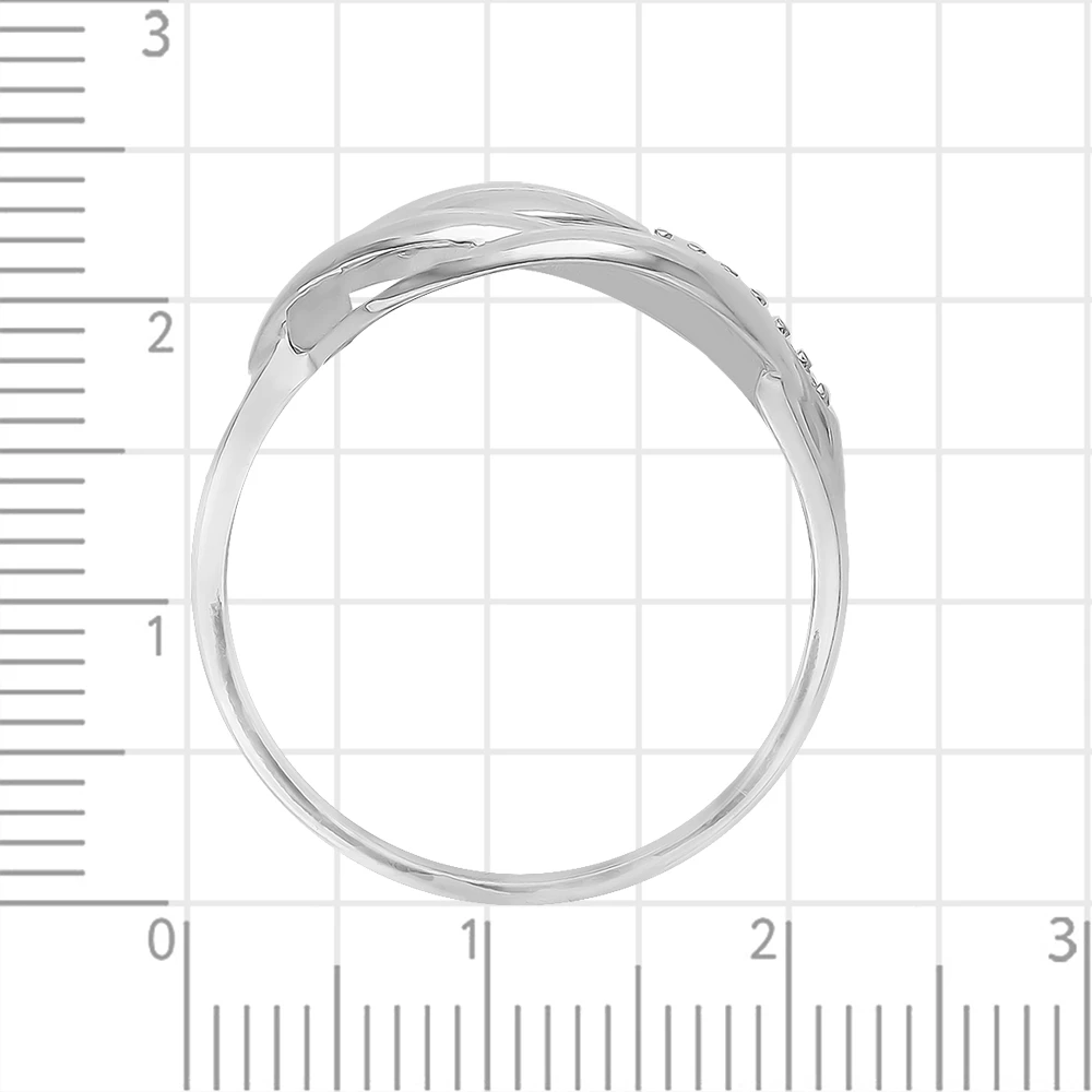 Кольцо с фианитами из серебра 925 пробы 3