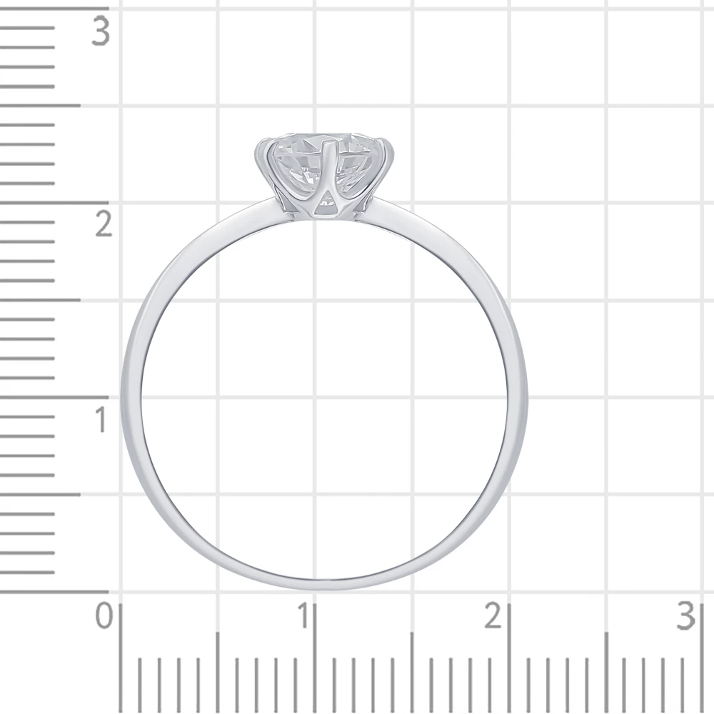 Кольцо с фианитом из серебра 925 пробы 4