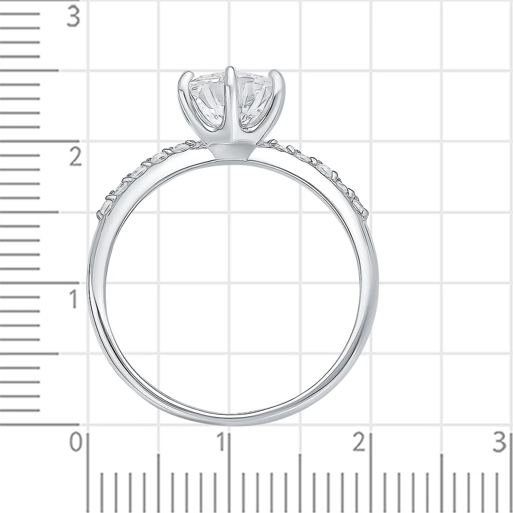 Кольцо с фианитами из серебра 925 пробы 3