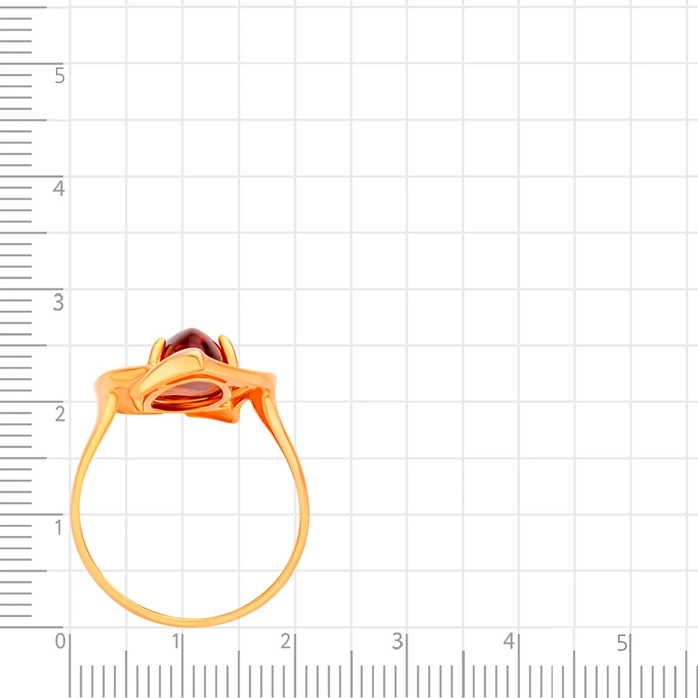 Кольцо с янтарём синтетическим из серебра 925 пробы 3
