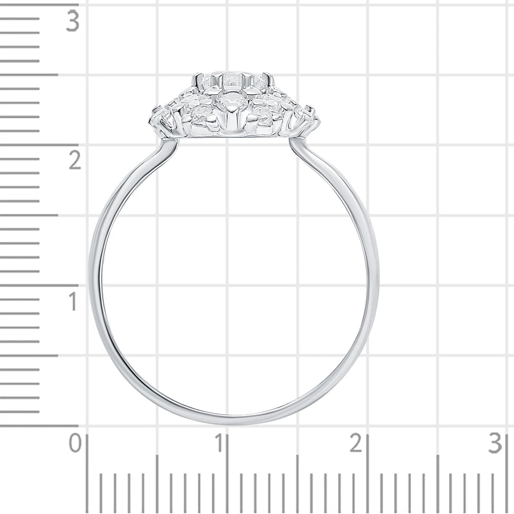 Кольцо с кристаллами сваровски из серебра 925 пробы 3
