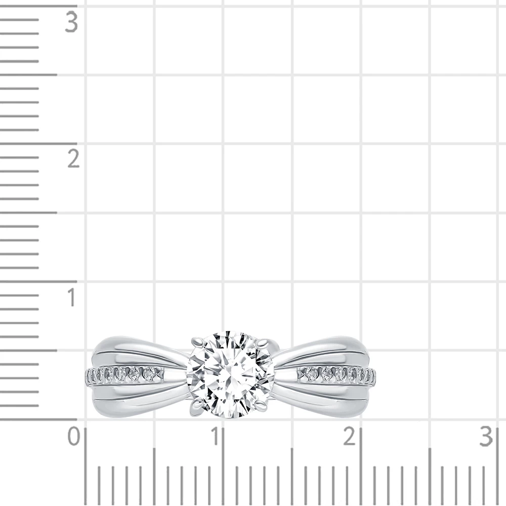 Кольцо с фианитами из серебра 925 пробы 2