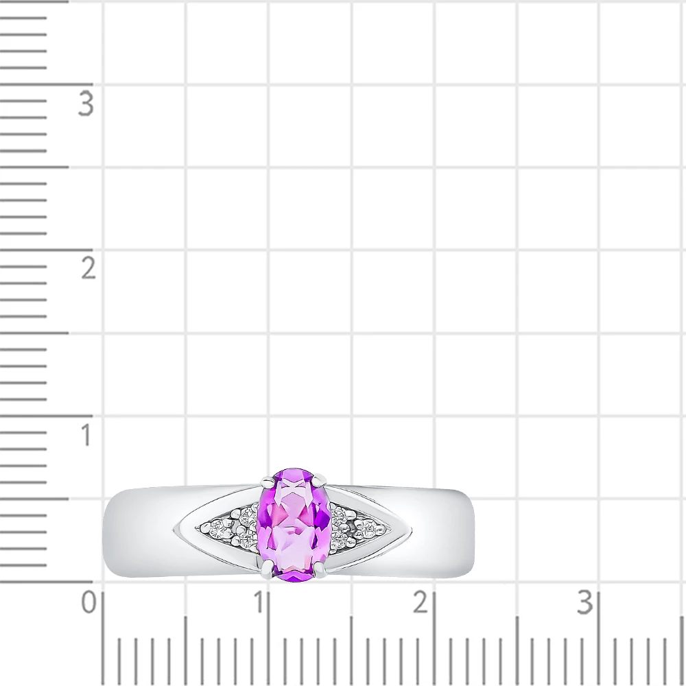 Кольцо с аметистами из серебра 925 пробы 2