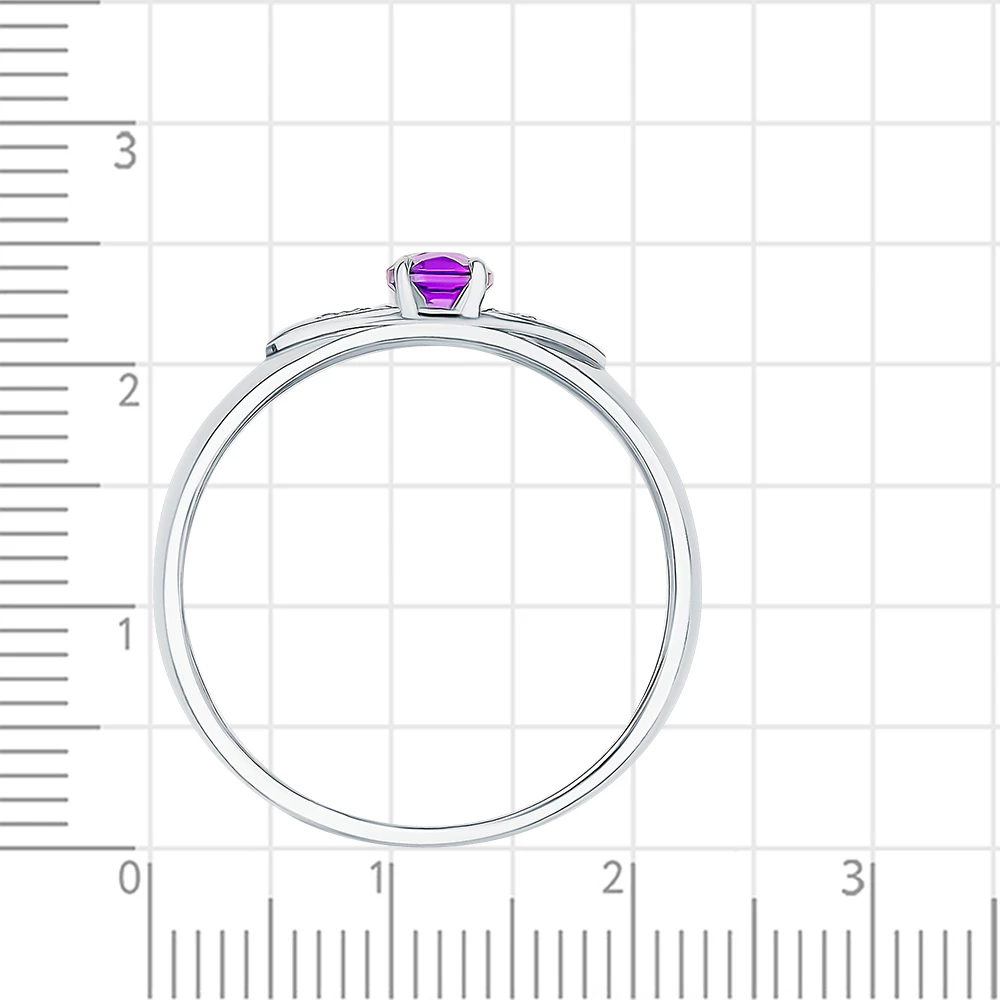 Кольцо с аметистами из серебра 925 пробы 3