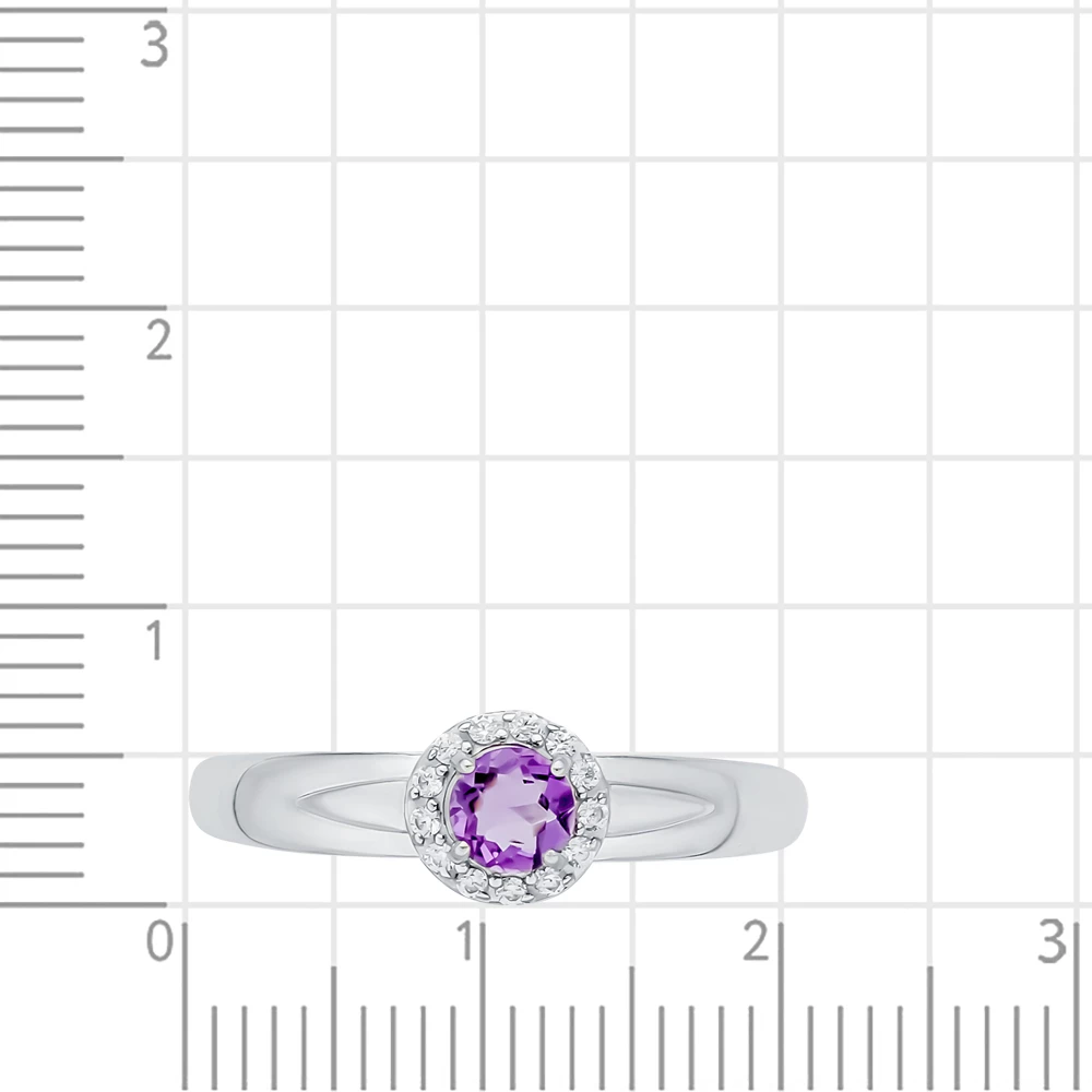 Кольцо с аметистами из серебра 925 пробы 2