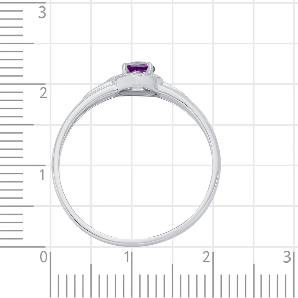 Кольцо с аметистами из серебра 925 пробы 3