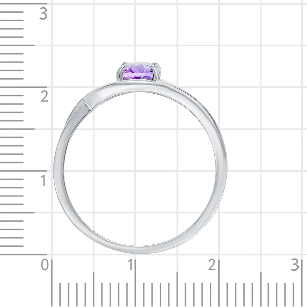 Кольцо с аметистом из серебра 925 пробы 3