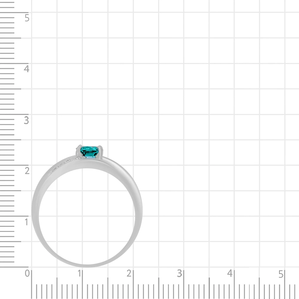 Кольцо с топазом и фианитами из серебра 925 пробы 3
