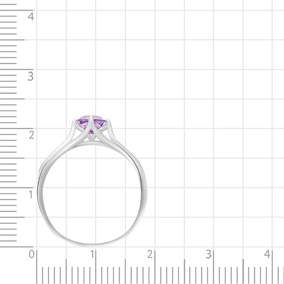 Кольцо с аметистами из серебра 925 пробы 3