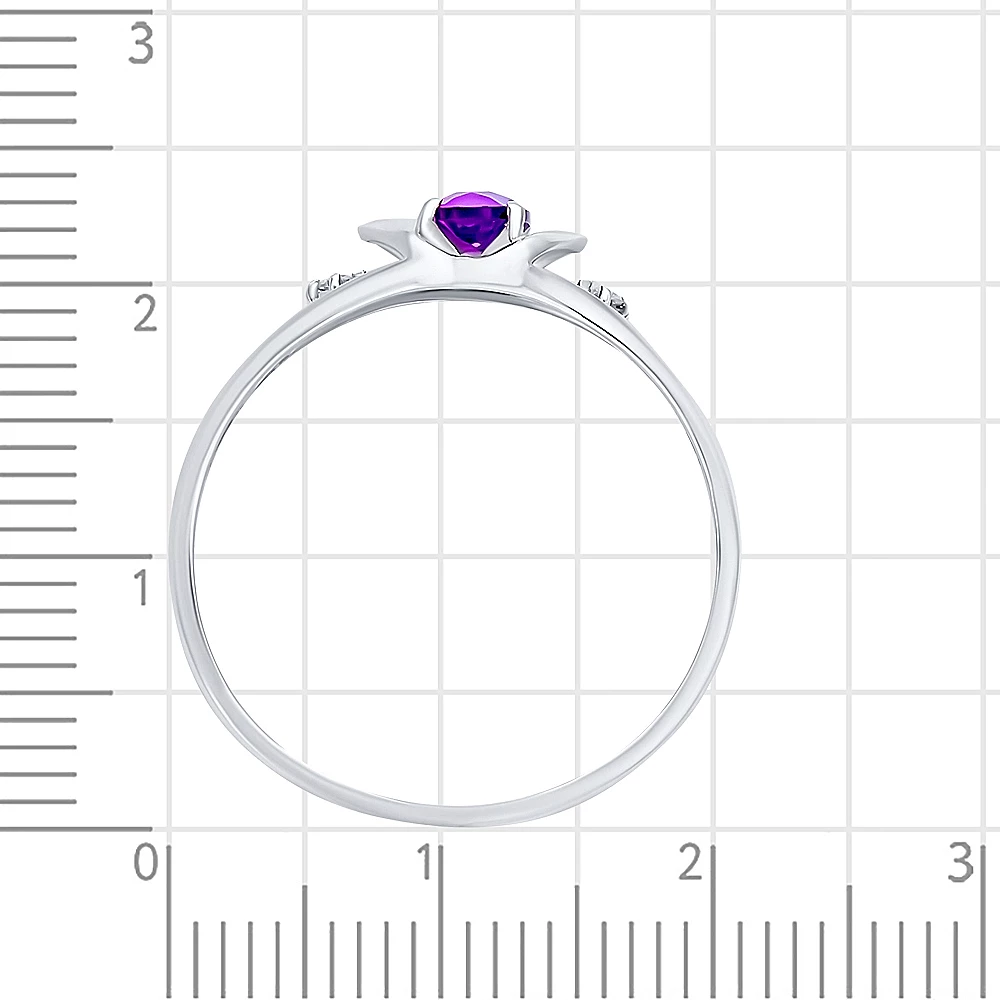 Кольцо с аметистами из серебра 925 пробы 3